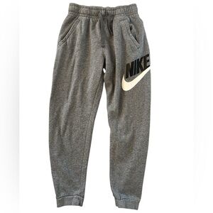 Nike Kids Gray Joggers with Black Logo